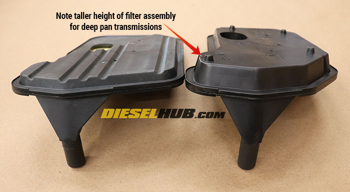 4L60E shallow versus deep pan transmission filters