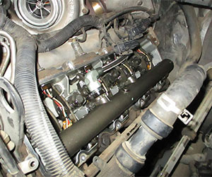 6.0L Power Stroke with valve covers removed