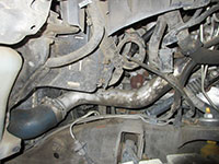 intercooler pipe removal through inner fender, Duramax diesel